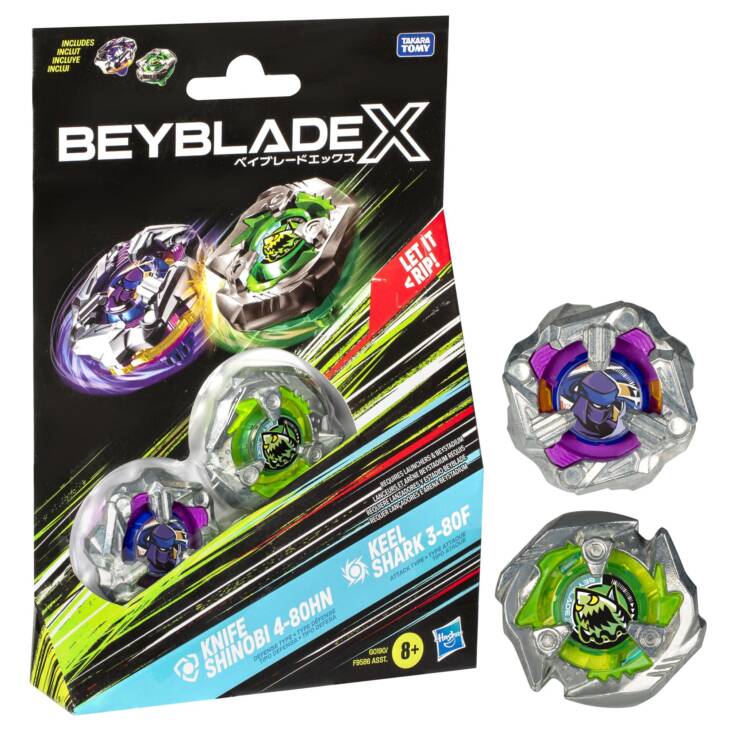 BEYBLADE X - KNIFE SHINOBI & KEEL SHARK - HASBRO